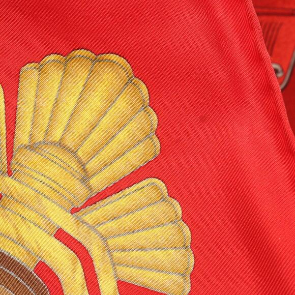 HERMES Authentic Red Silk Scarf - Picture 4 of 6